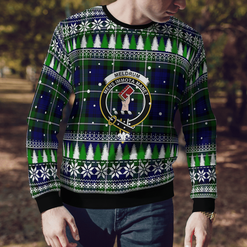 Clan Meldrum Forbes Crest Tartan Christmas Ugly Sweater DE50 Meldrum Forbes Crest Tartan Tartan Ugly Sweater   
