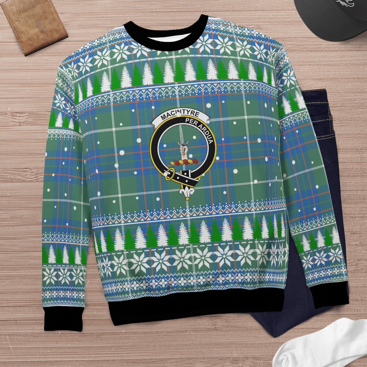 Clan MacIntyre Hunting Ancient Crest Tartan Christmas Ugly Sweater AC19 MacIntyre Hunting Ancient Crest Tartan Tartan Ugly Sweater   