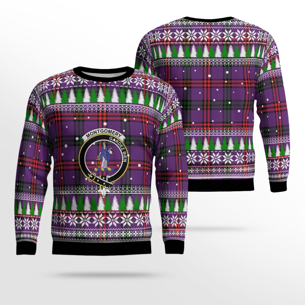 Clan Montgomery Modern Crest Tartan Christmas Ugly Sweater JE99 Montgomery Modern Crest Tartan Tartan Ugly Sweater   