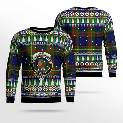 Clan Muir Crest Tartan Christmas Ugly Sweater