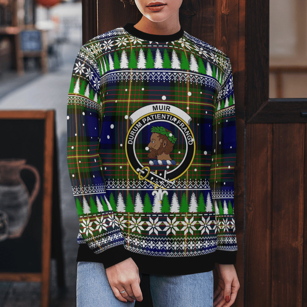 Clan Muir Crest Tartan Christmas Ugly Sweater RD70 Muir Crest Tartan Tartan Ugly Sweater   