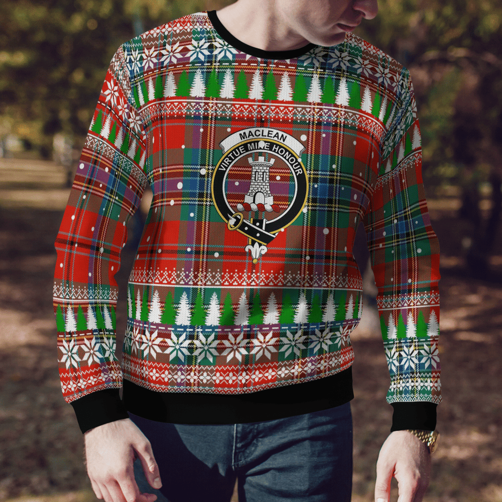Clan MacLean of Duart Ancient Crest Tartan Christmas Ugly Sweater FO93 MacLean of Duart Ancient Crest Tartan Tartan Ugly Sweater   