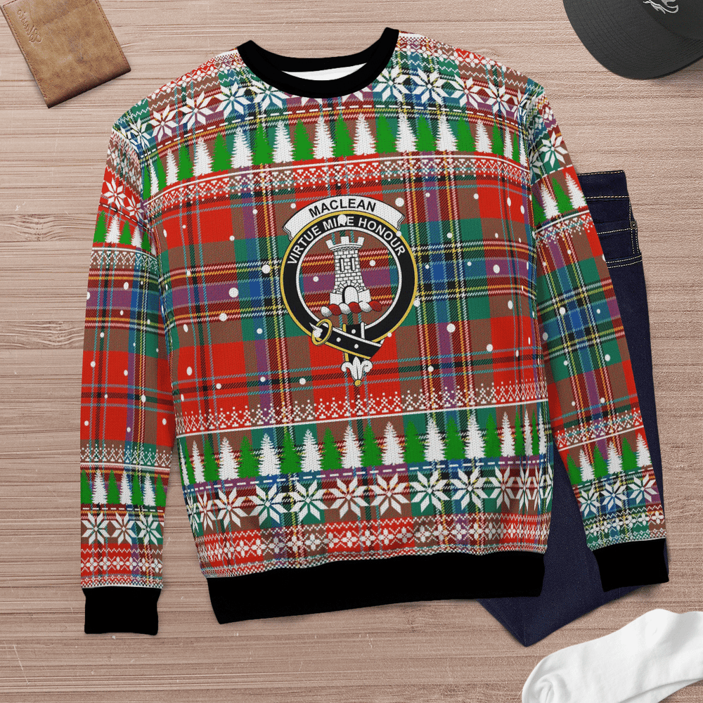 Clan MacLean of Duart Ancient Crest Tartan Christmas Ugly Sweater FO93 MacLean of Duart Ancient Crest Tartan Tartan Ugly Sweater   