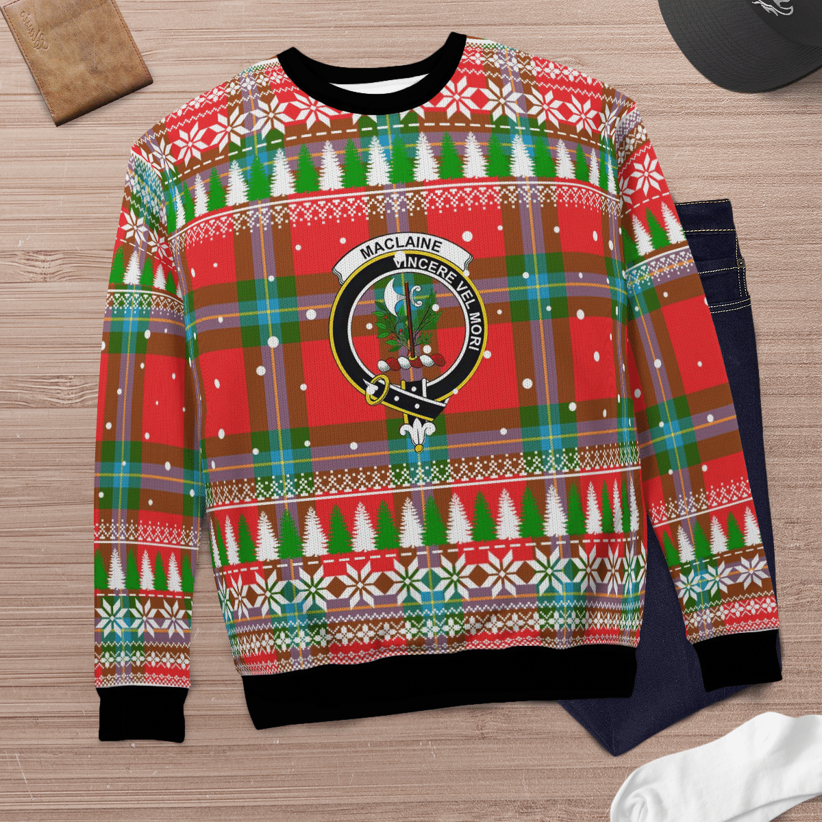 Clan MacLaine of Loch Buie Crest Tartan Christmas Ugly Sweater XH27 MacLaine of Loch Buie Crest Tartan Tartan Ugly Sweater   
