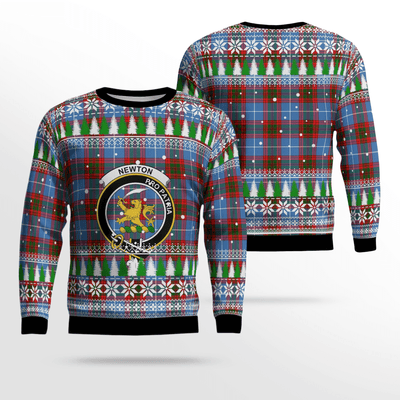 Clan Newton (Edingburg) Crest Tartan Christmas Ugly Sweater