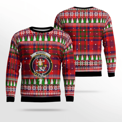 Clan Murray of Tulloch Modern Crest Tartan Christmas Ugly Sweater WO92