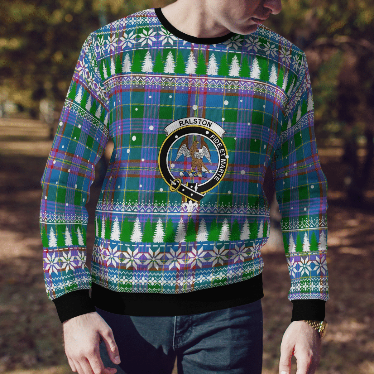 Clan Ralston Crest Tartan Christmas Ugly Sweater BA81 Ralston Crest Tartan Tartan Ugly Sweater   