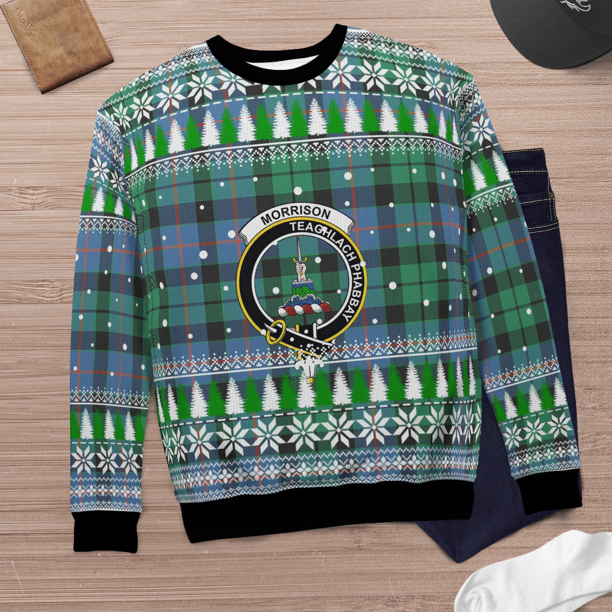 Clan Morrison Ancient Crest Tartan Christmas Ugly Sweater KC61 Morrison Ancient Crest Tartan Tartan Ugly Sweater   
