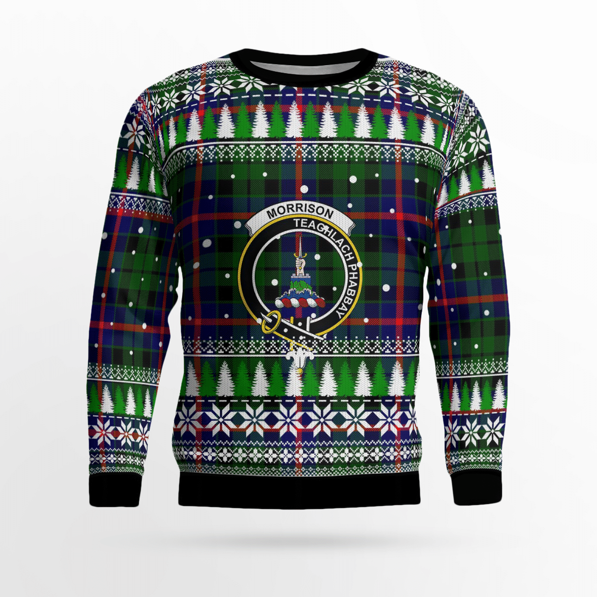Clan Morrison Modern Crest Tartan Christmas Ugly Sweater OF96 Morrison Modern Crest Tartan Tartan Ugly Sweater   