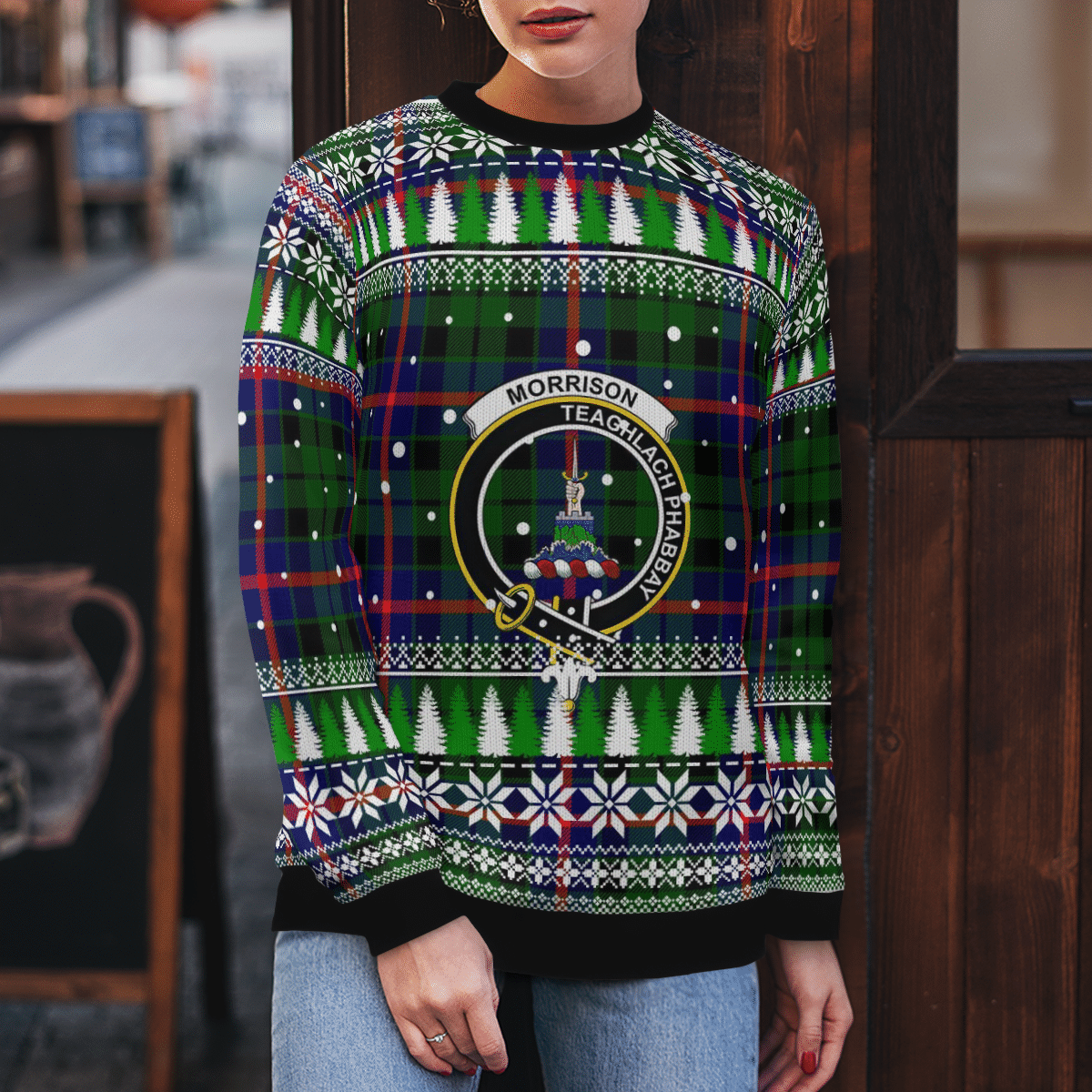 Clan Morrison Modern Crest Tartan Christmas Ugly Sweater OF96 Morrison Modern Crest Tartan Tartan Ugly Sweater   