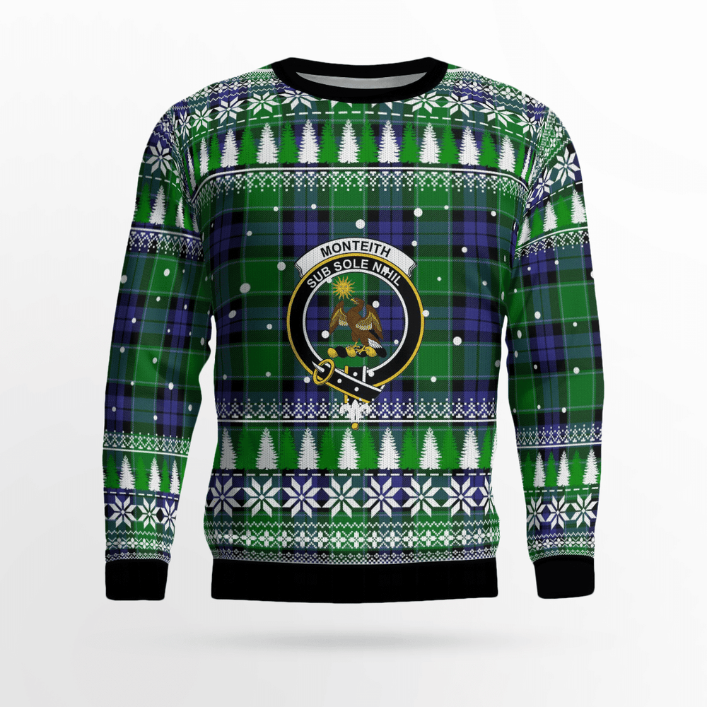 Clan Monteith Crest Tartan Christmas Ugly Sweater UX70 Monteith Crest Tartan Tartan Ugly Sweater   