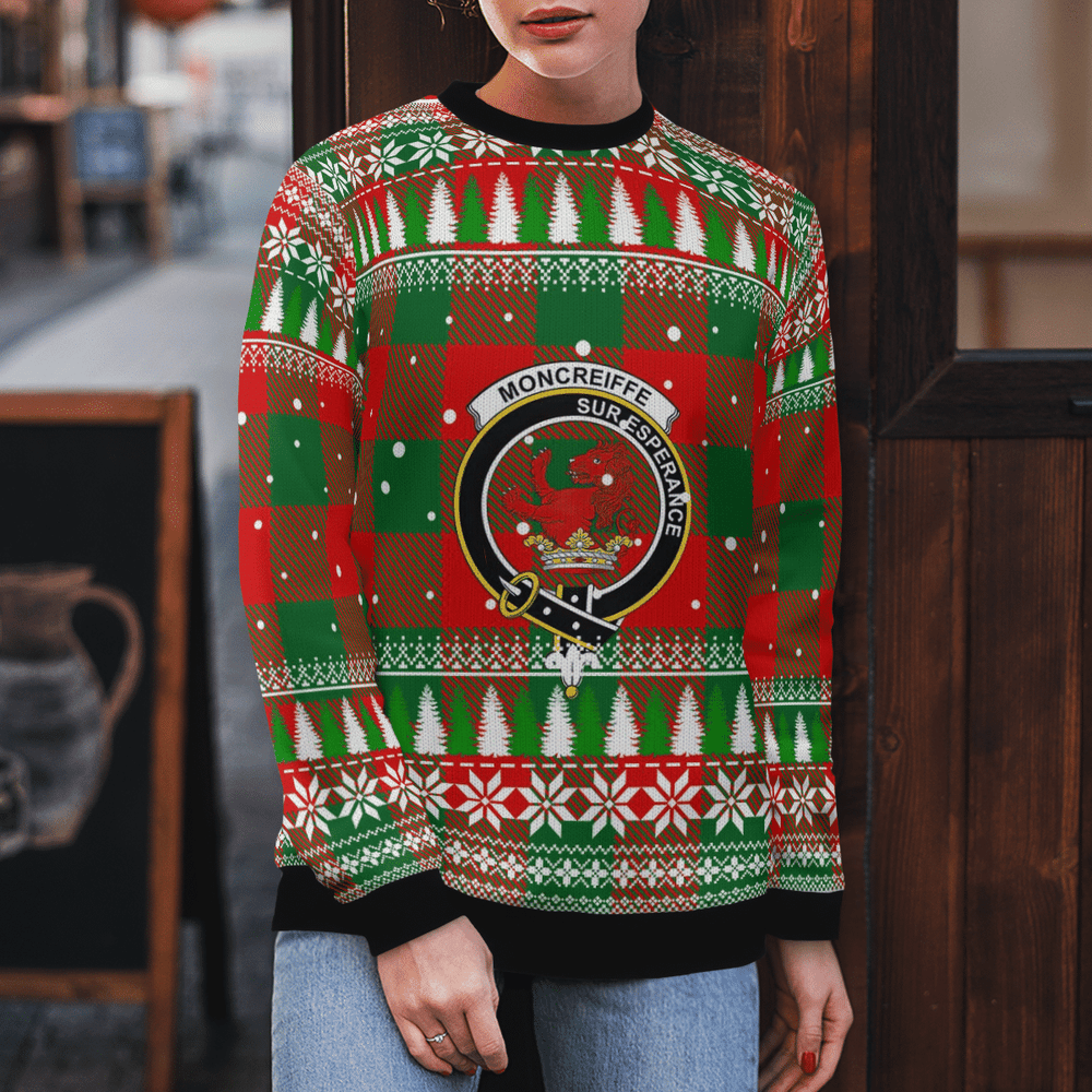 Clan Moncrieffe Crest Tartan Christmas Ugly Sweater OW17 Moncrieffe Crest Tartan Tartan Ugly Sweater   