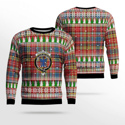 Clan Ogilvie of Airlie Ancient Crest Tartan Christmas Ugly Sweater UG31