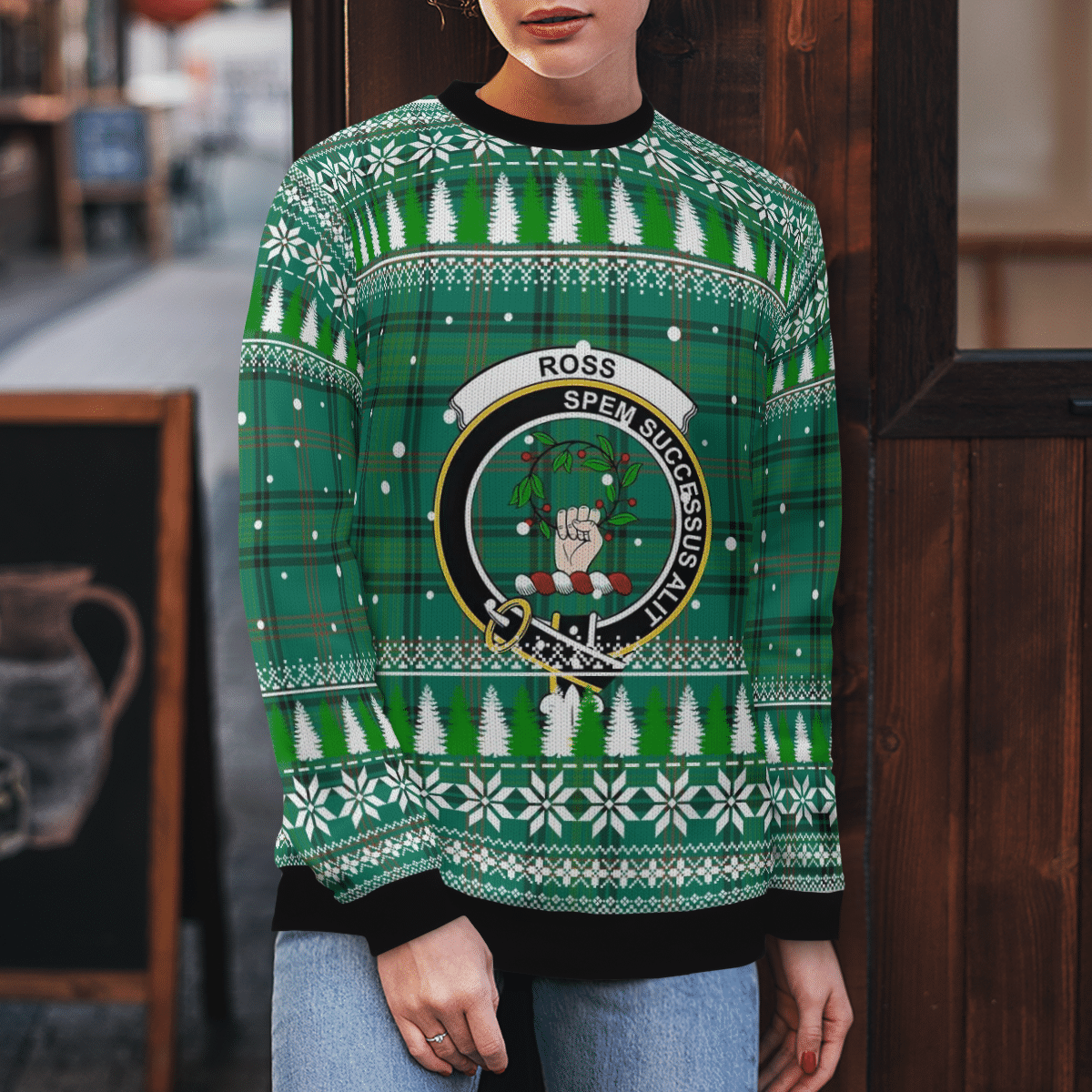 Clan Ross Hunting Ancient Crest Tartan Christmas Ugly Sweater LI25 Ross Hunting Ancient Crest Tartan Tartan Ugly Sweater   