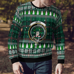 Clan Ross Hunting Modern Crest Tartan Christmas Ugly Sweater HJ50 Ross Hunting Modern Crest Tartan Tartan Ugly Sweater   
