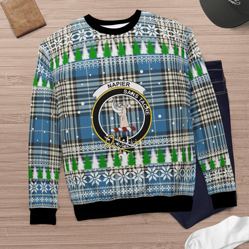 Clan Napier Ancient Crest Tartan Christmas Ugly Sweater CY56 Napier Ancient Crest Tartan Tartan Ugly Sweater   