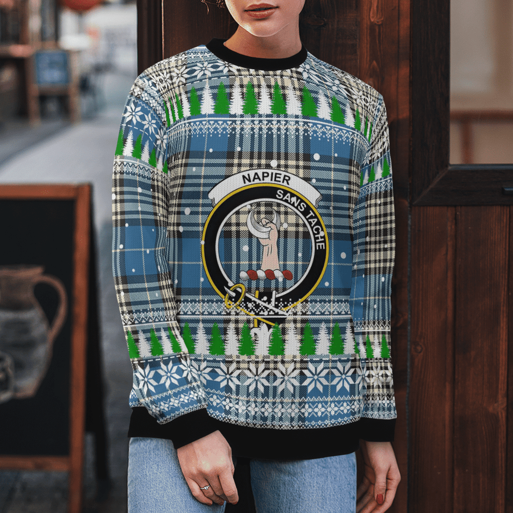 Clan Napier Ancient Crest Tartan Christmas Ugly Sweater CY56 Napier Ancient Crest Tartan Tartan Ugly Sweater   