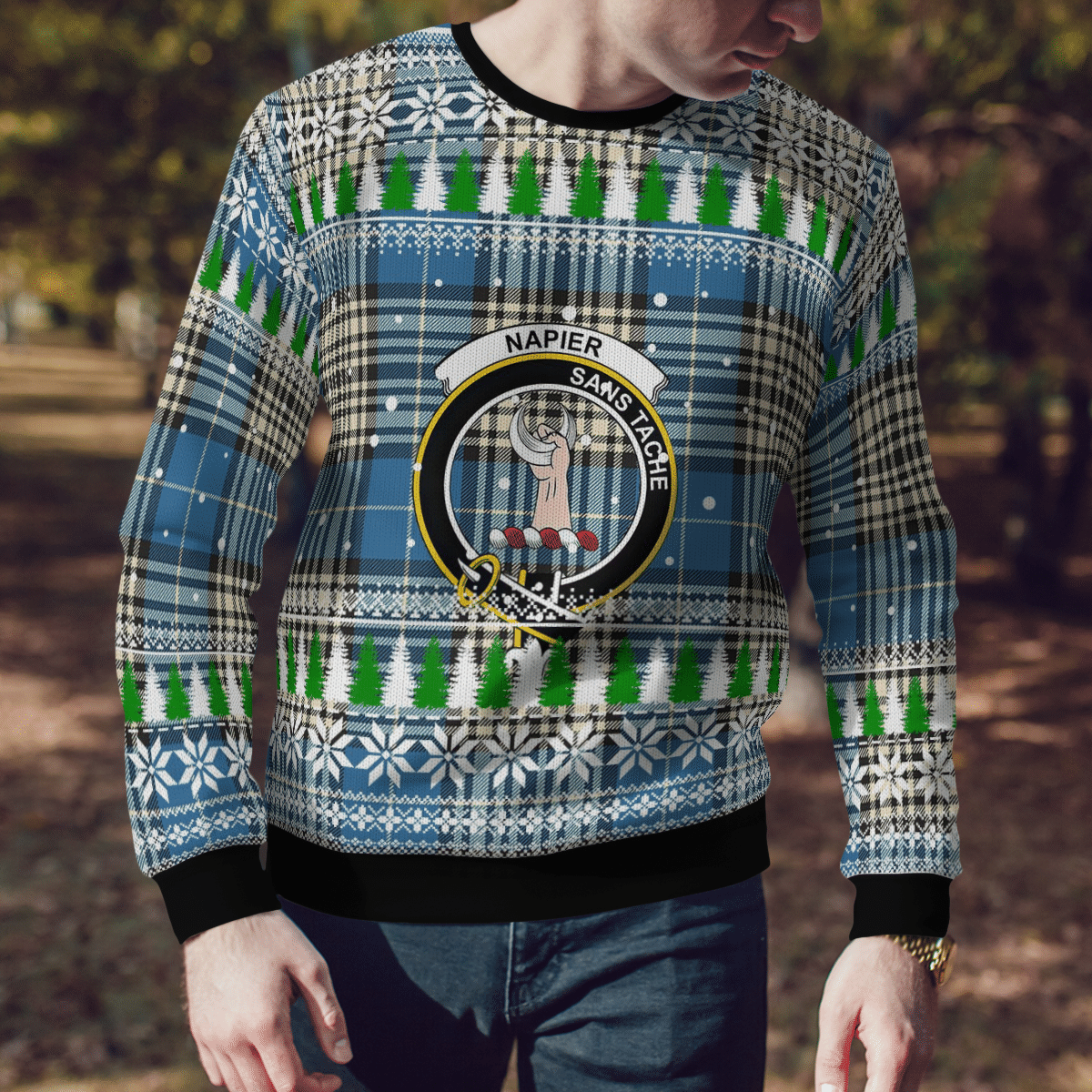 Clan Napier Ancient Crest Tartan Christmas Ugly Sweater CY56 Napier Ancient Crest Tartan Tartan Ugly Sweater   