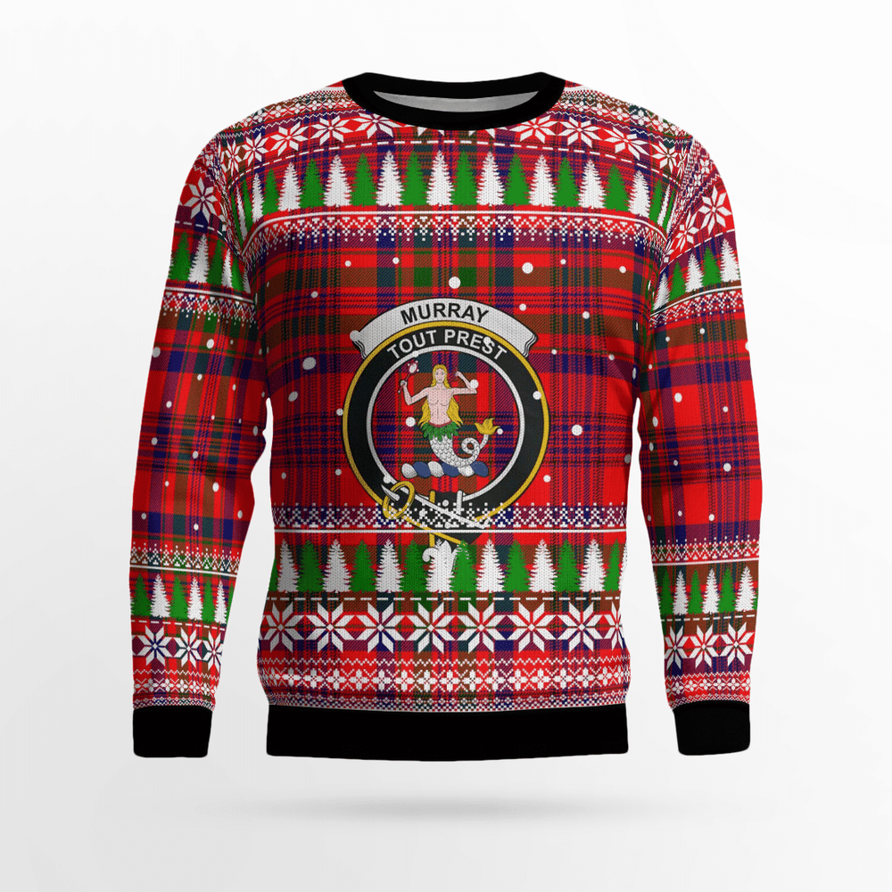 Clan Murray of Tulloch Modern Crest Tartan Christmas Ugly Sweater WO92 Murray of Tulloch Modern Crest Tartan Tartan Ugly Sweater   