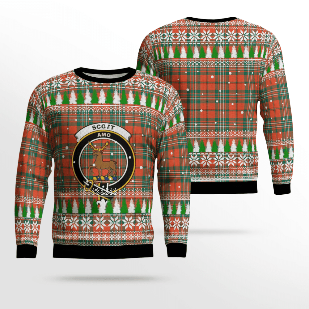 Clan Scott Ancient Crest Tartan Christmas Ugly Sweater DA36 Scott Ancient Crest Tartan Tartan Ugly Sweater   