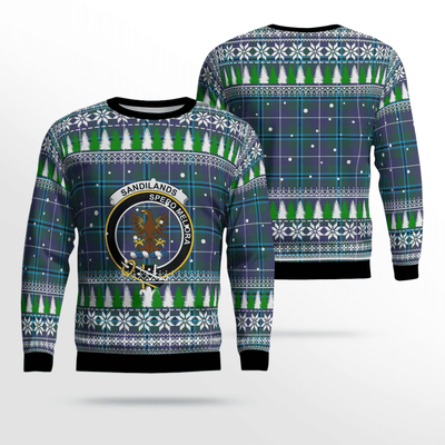 Clan Sandilands (Douglas) Crest Tartan Christmas Ugly Sweater