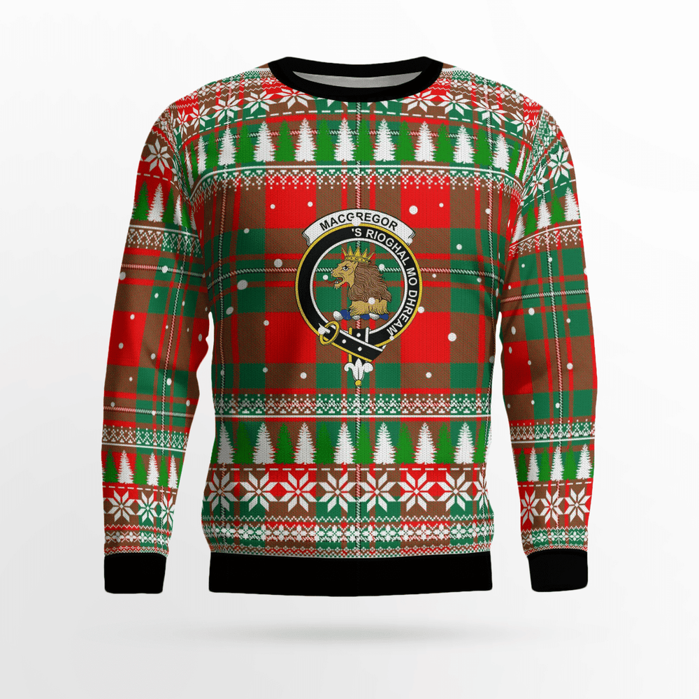 Clan MacGregor Ancient Crest Tartan Christmas Ugly Sweater LH28 MacGregor Ancient Crest Tartan Tartan Ugly Sweater   