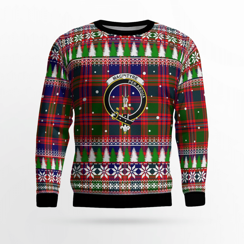 Clan MacIntyre Modern Crest Tartan Christmas Ugly Sweater PQ54 MacIntyre Modern Crest Tartan Tartan Ugly Sweater   
