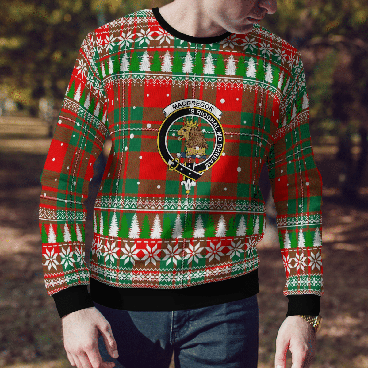 Clan MacGregor Ancient Crest Tartan Christmas Ugly Sweater LH28 MacGregor Ancient Crest Tartan Tartan Ugly Sweater   