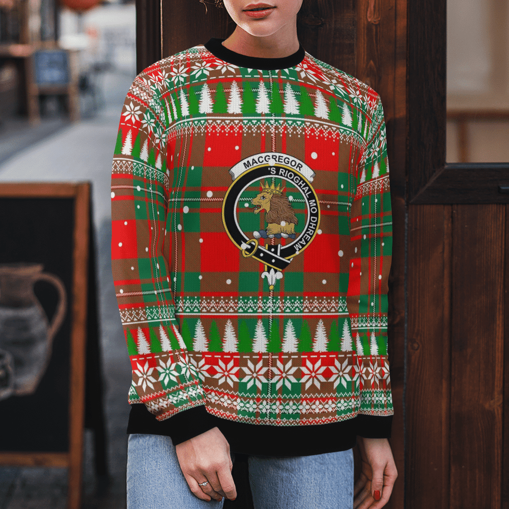 Clan MacGregor Ancient Crest Tartan Christmas Ugly Sweater LH28 MacGregor Ancient Crest Tartan Tartan Ugly Sweater   