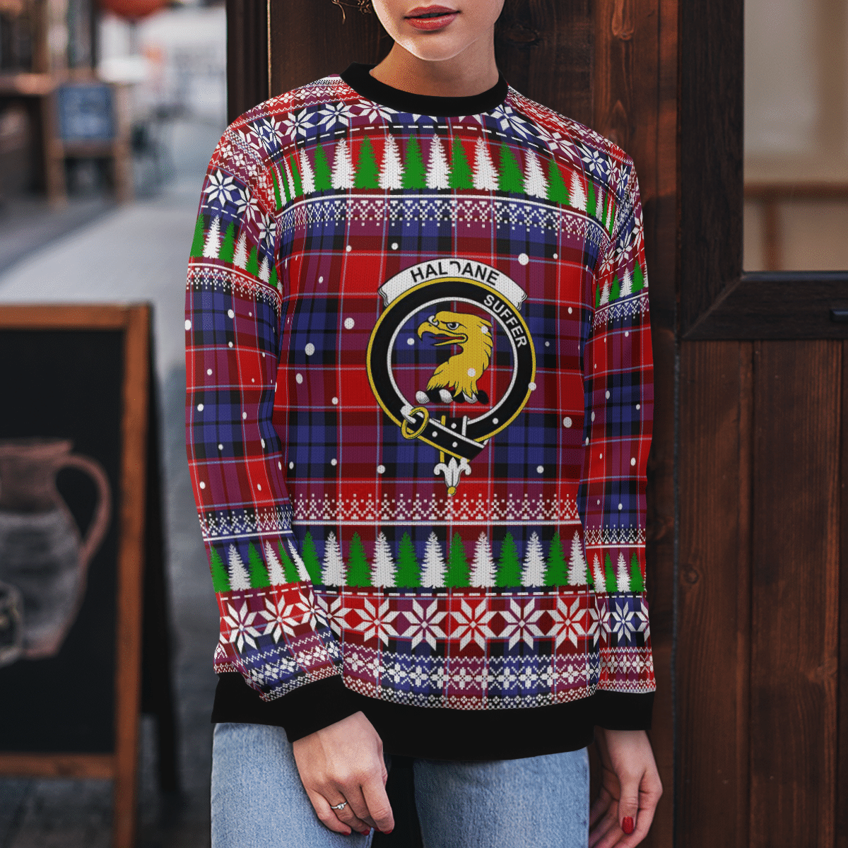 Clan Haldane 1 Crest Tartan Christmas Ugly Sweater OW43 Haldane 1 Crest Tartan Tartan Ugly Sweater   