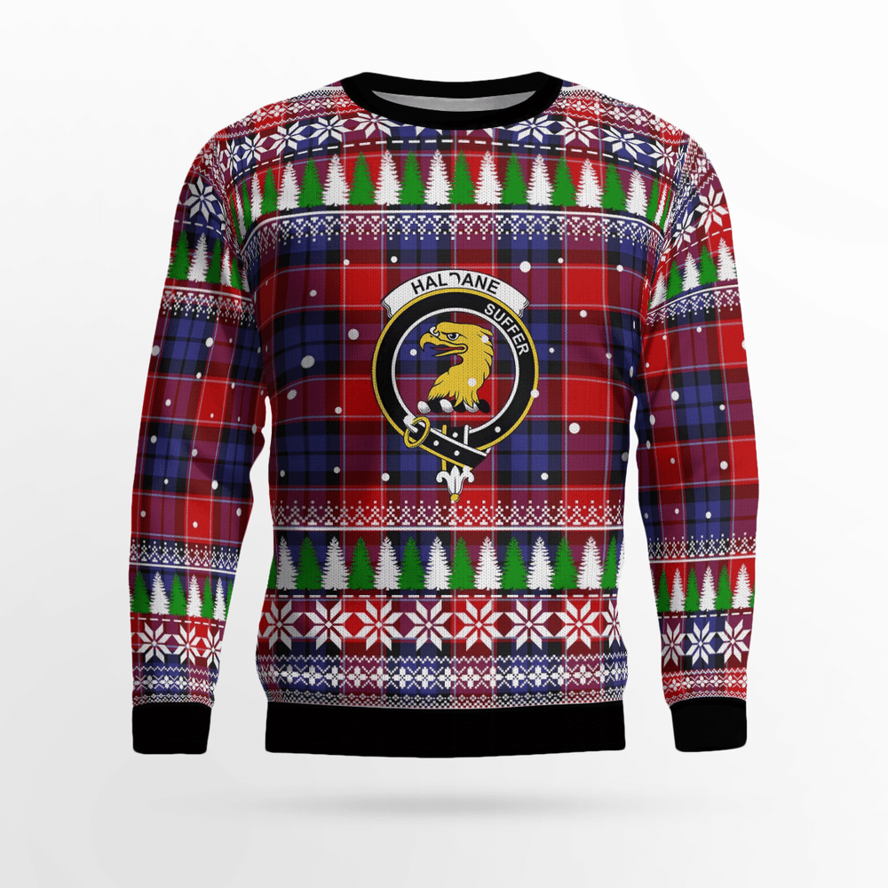 Clan Haldane 1 Crest Tartan Christmas Ugly Sweater OW43 Haldane 1 Crest Tartan Tartan Ugly Sweater   