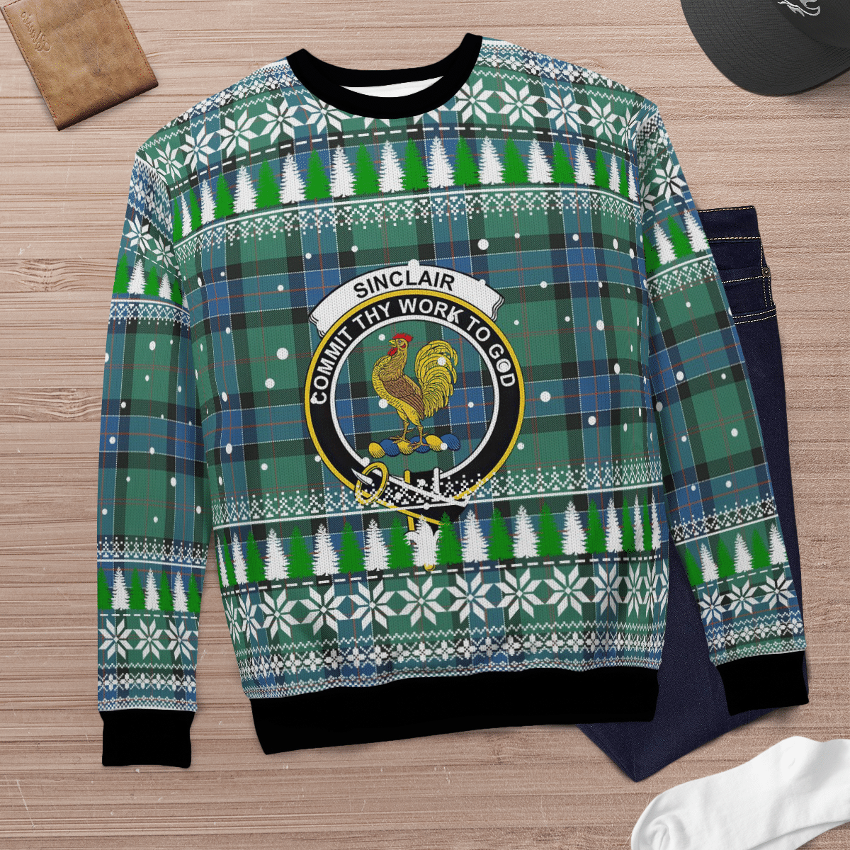 Clan Sinclair Hunting Ancient Crest Tartan Christmas Ugly Sweater EP93 Sinclair Hunting Ancient Crest Tartan Tartan Ugly Sweater   