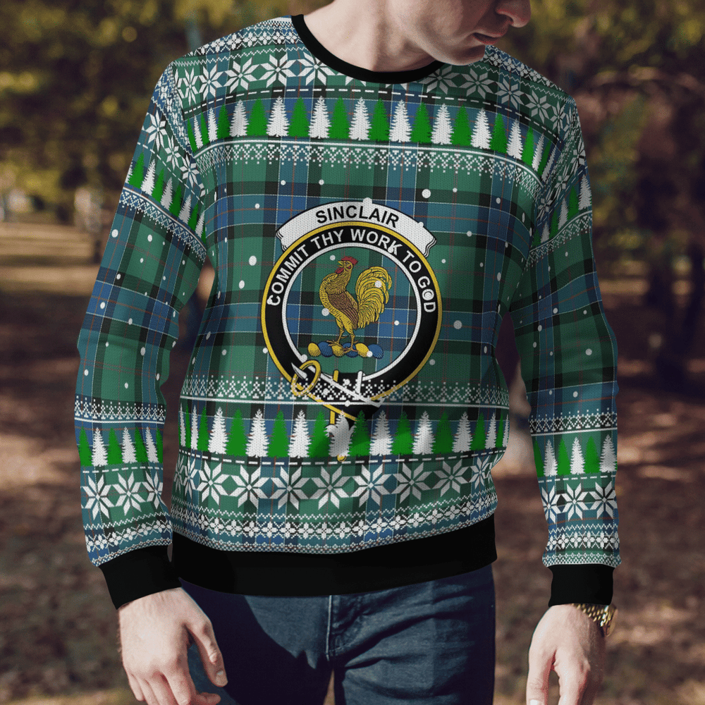 Clan Sinclair Hunting Ancient Crest Tartan Christmas Ugly Sweater EP93 Sinclair Hunting Ancient Crest Tartan Tartan Ugly Sweater   