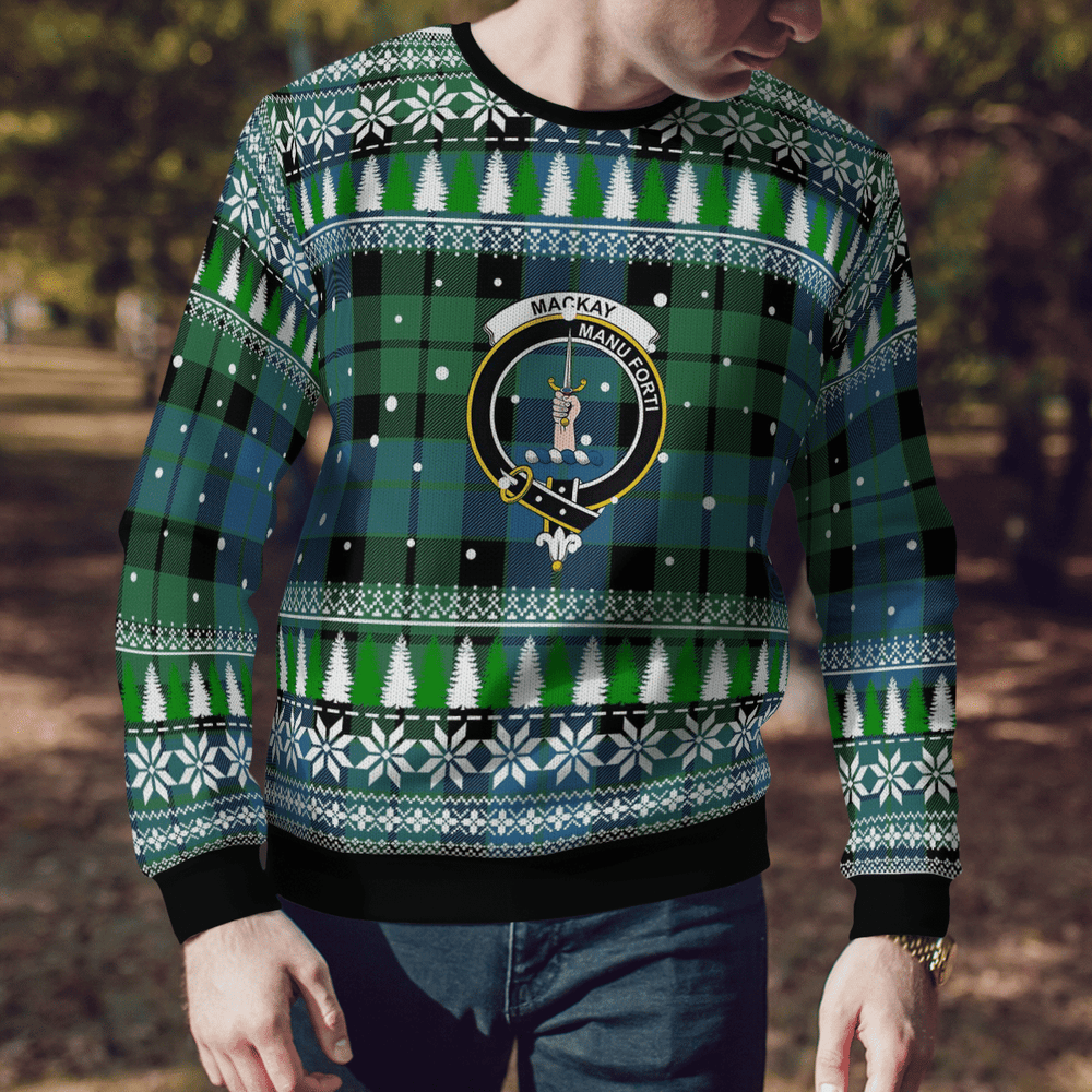 Clan MacKay Ancient Crest Tartan Christmas Ugly Sweater FY48 MacKay Ancient Crest Tartan Tartan Ugly Sweater   