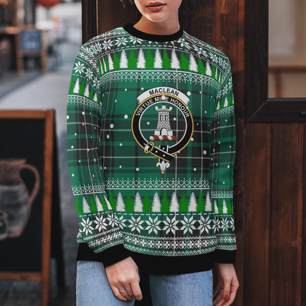 Clan MacLean Hunting Ancient Crest Tartan Christmas Ugly Sweater EF74 MacLean Hunting Ancient Crest Tartan Tartan Ugly Sweater   