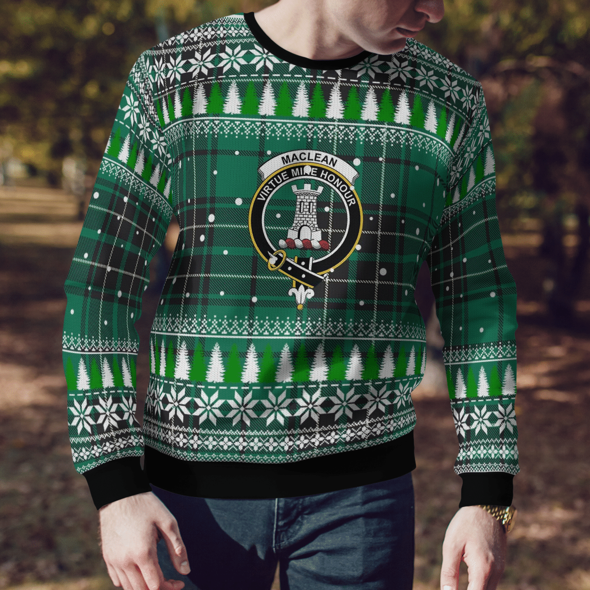Clan MacLean Hunting Ancient Crest Tartan Christmas Ugly Sweater EF74 MacLean Hunting Ancient Crest Tartan Tartan Ugly Sweater   