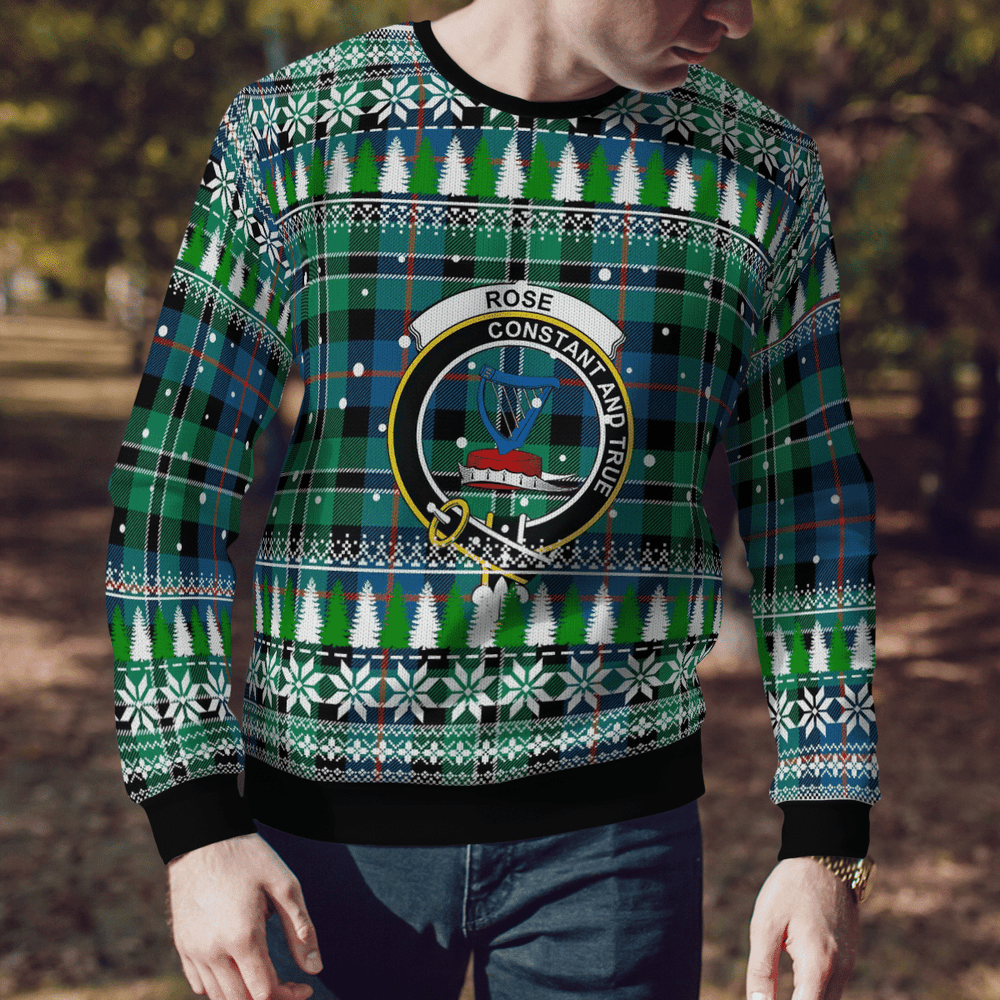 Clan Rose Hunting Ancient Crest Tartan Christmas Ugly Sweater DU93 Rose Hunting Ancient Crest Tartan Tartan Ugly Sweater   
