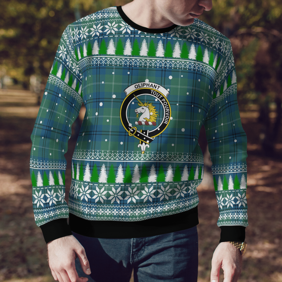 Clan Oliphant Ancient Crest Tartan Christmas Ugly Sweater PH78 Oliphant Ancient Crest Tartan Tartan Ugly Sweater   