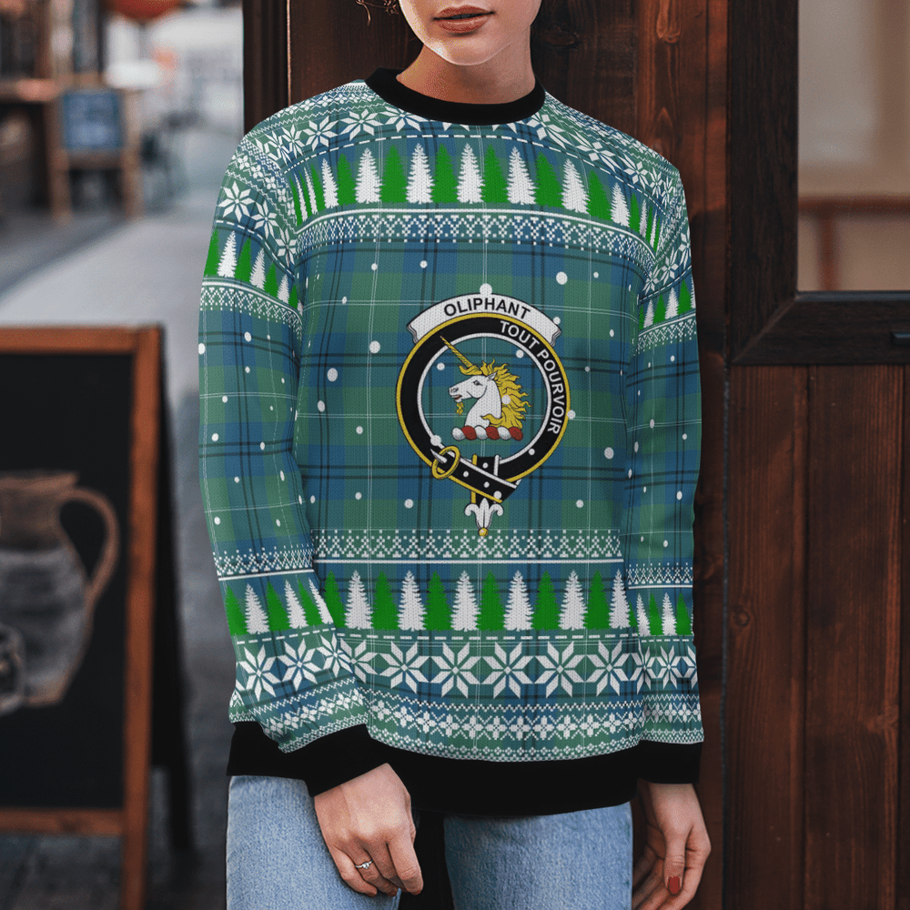 Clan Oliphant Ancient Crest Tartan Christmas Ugly Sweater PH78 Oliphant Ancient Crest Tartan Tartan Ugly Sweater   