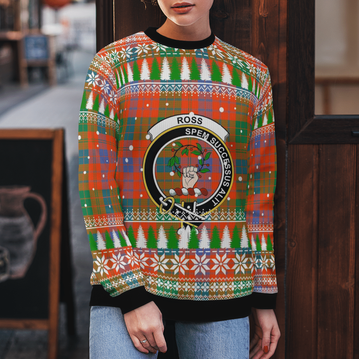Clan Ross Ancient Crest Tartan Christmas Ugly Sweater IL40 Ross Ancient Crest Tartan Tartan Ugly Sweater   