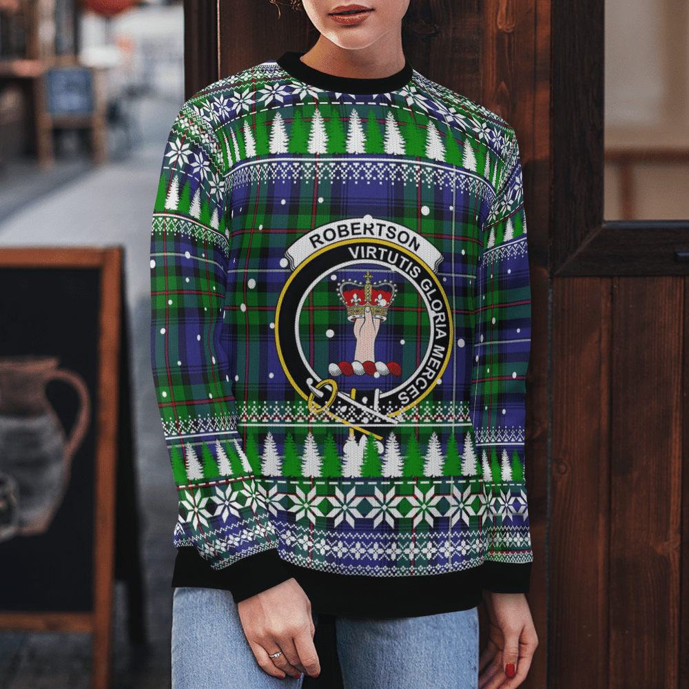 Clan Robertson Hunting Modern Crest Tartan Christmas Ugly Sweater YC75 Robertson Hunting Modern Crest Tartan Tartan Ugly Sweater   