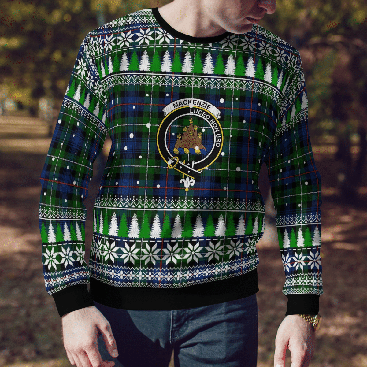 Clan MacKenzie Modern Crest Tartan Christmas Ugly Sweater UD13 MacKenzie Modern Crest Tartan Tartan Ugly Sweater   