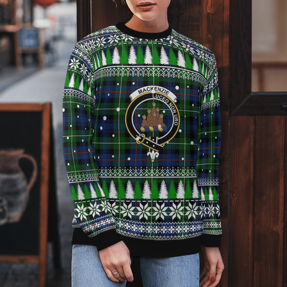 Clan MacKenzie Modern Crest Tartan Christmas Ugly Sweater UD13 MacKenzie Modern Crest Tartan Tartan Ugly Sweater   