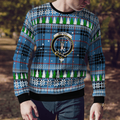Clan MacKay Blue Crest Tartan Christmas Ugly Sweater BC49 MacKay Blue Crest Tartan Tartan Ugly Sweater   