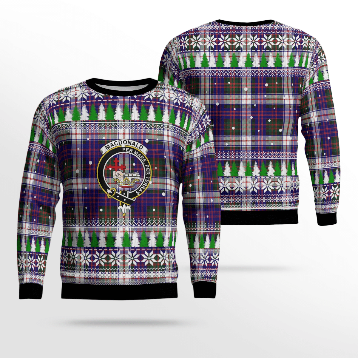 Clan MacDonald Dress Modern Crest Tartan Christmas Ugly Sweater HE33 MacDonald Dress Modern Crest Tartan Tartan Ugly Sweater   