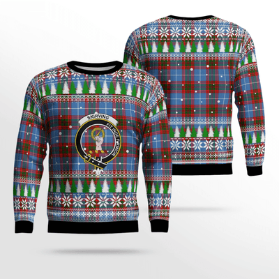 Clan Skirving (Edinburgh) Crest Tartan Christmas Ugly Sweater