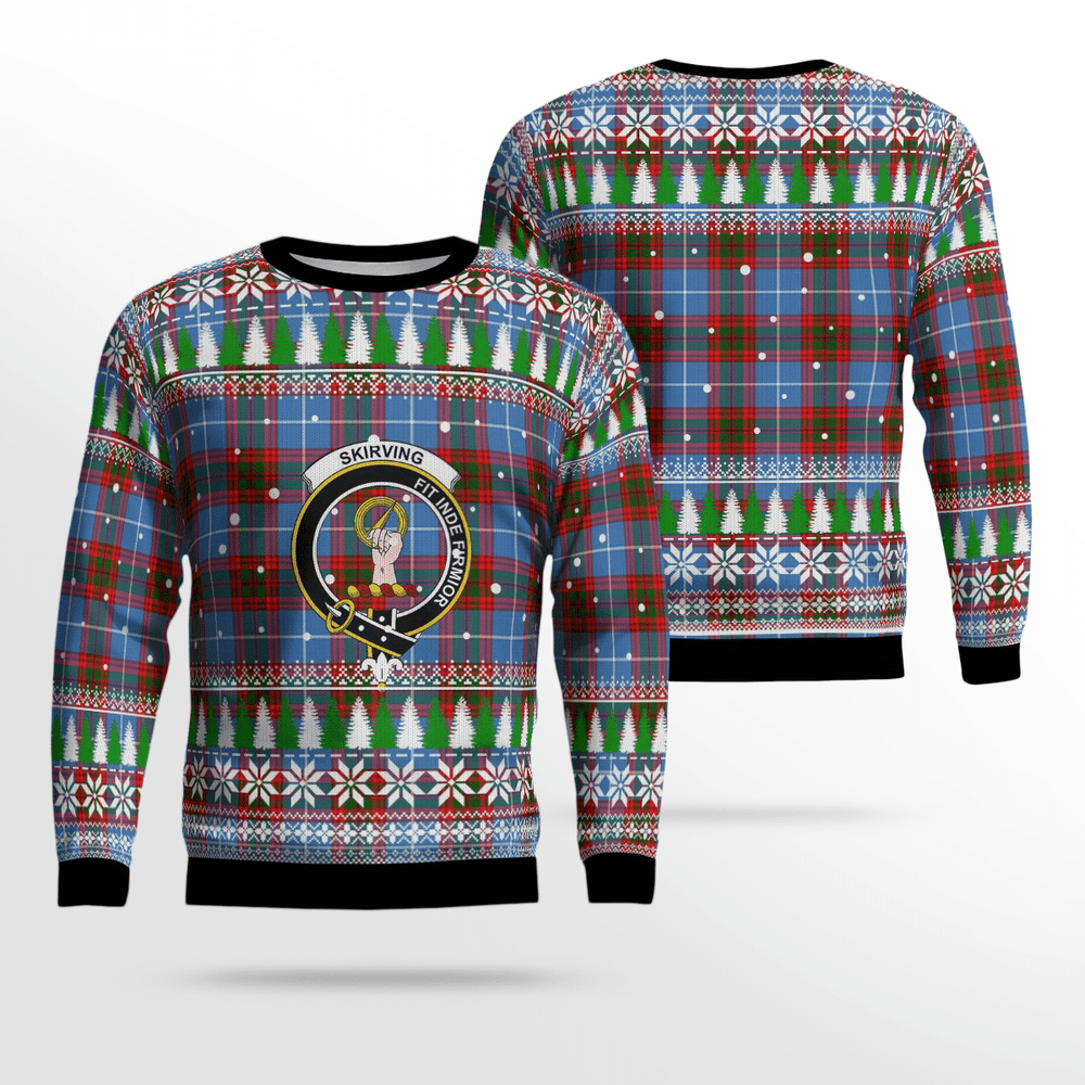 Clan Skirving (Edinburgh) Crest Tartan Christmas Ugly Sweater NN66 Skirving (Edinburgh) Crest Tartan Tartan Ugly Sweater   