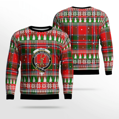 Clan Spens Modern Crest Tartan Christmas Ugly Sweater