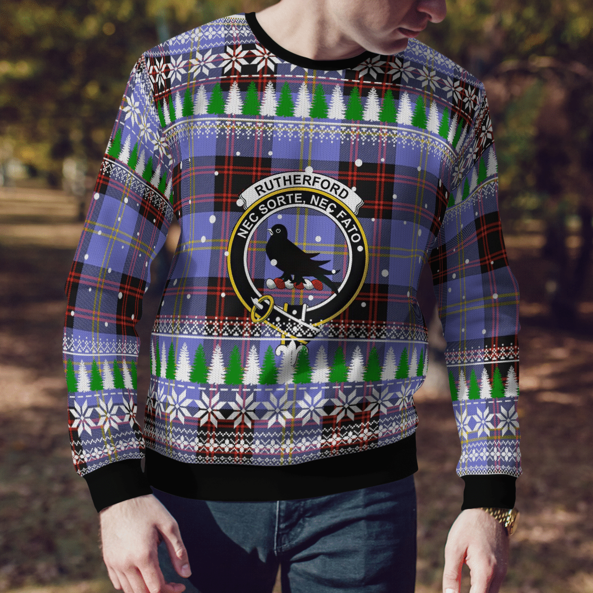 Clan Rutherford Crest Tartan Christmas Ugly Sweater SS33 Rutherford Crest Tartan Tartan Ugly Sweater   