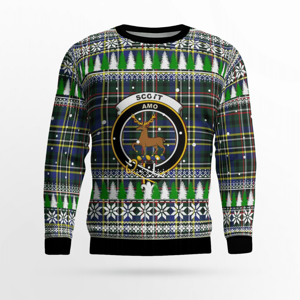 Clan Scott Green Modern Crest Tartan Christmas Ugly Sweater TA69 Scott Green Modern Crest Tartan Tartan Ugly Sweater   